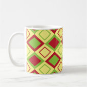 Red Green Diamond Geometric Kaffeetasse (Links)
