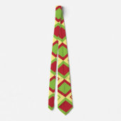 Red Green Diamond Geometric Krawatte (Rückseite)