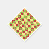 Red Green Diamond Geometric Party Serviette (Ecke)