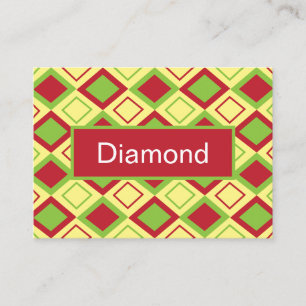 Red Green Diamond Geometric Visitenkarte