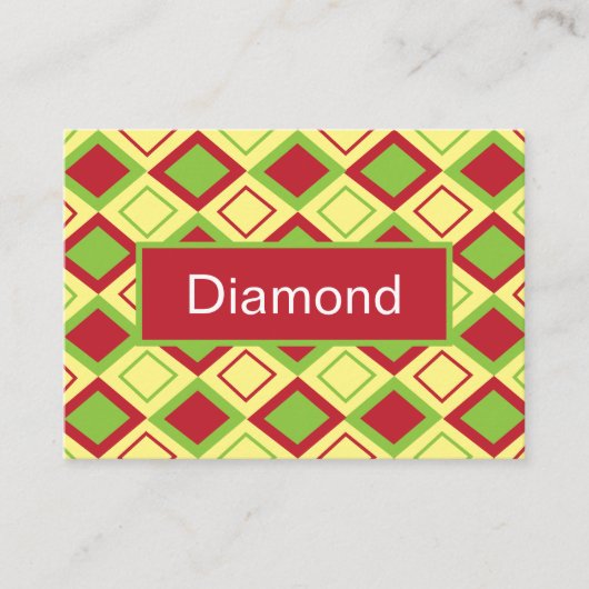 Red Green Diamond Geometric Visitenkarte (Vorderseite)