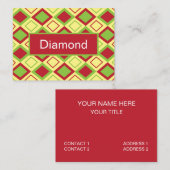 Red Green Diamond Geometric Visitenkarte (Vorne/Hinten)