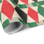 Red & Green Diamond Harlequin Muster Geschenkpapier (Rolleneckpunkt)