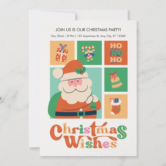 Red Green Doodle Niedlich Weihnachtswünsche des We Einladung (Vorderseite)