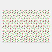 Red Green Dots Weihnachten Geschenkpapier Set (Vorderseite 3)