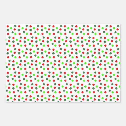 Red Green Dots Weihnachten Geschenkpapier Set (Vorderseite 3)