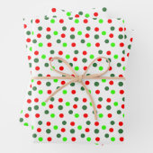 Red Green Dots Weihnachten Geschenkpapier Set (Beispiel)