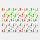 Red Green Dots Weihnachten Geschenkpapier Set (Vorderseite)
