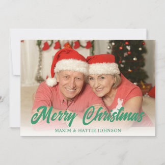 Red Green Einfach Kariert frohe Weihnachts-Foto Ho Feiertagskarte