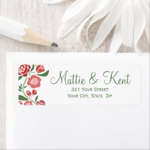 Red Green Elegant Wedding Dezember Rücksendeadress