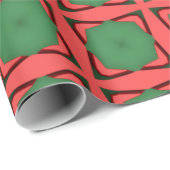 Red Green Ethnic Muster Geschenkpapier (Rolleneckpunkt)