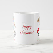 Red Green Family Winter Sleigh Moderne Weihnachten Jumbo-Tasse (Vorderseite)