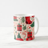 Red Green Festive Christmas Pattern Coffee Mug  Kaffeetasse (VorderseiteRechts)
