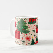 Red Green Festive Christmas Pattern Coffee Mug  Kaffeetasse (Vorderseite Links)