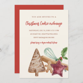 Red Green Festive Cookie Exchange Christmas Party Einladung