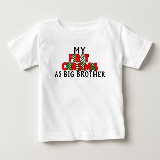 Red & Green First Christmas für Big Brother Baby T-shirt (Vorderseite)