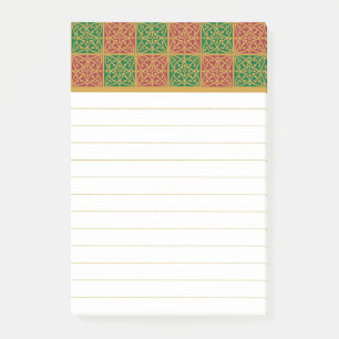 Red Green Fleur des Lis Art Lined Sticky Post-it Klebezettel