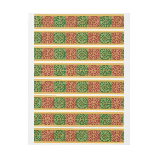 Red Green Fleur des Lis Holiday Pattern Rundum-Adressaufkleber (Bogen)