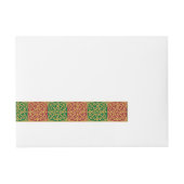 Red Green Fleur des Lis Holiday Pattern Rundum-Adressaufkleber (Vorderseite)