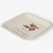 Red Green Floral Holiday individuell anpassbar Pappteller (Gewinkelt)