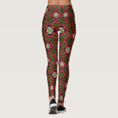 Red & Green Floral Kaleidoscope Leggings (Rückseite)