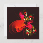 Red Green Floral Modern Abstrakt Art Pattern #02 (Vorderseite)