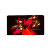 Red Green Floral Modern Abstrakt Art Pattern #02 Adressaufkleber (Vorne)