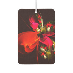 Red Green Floral Modern Abstrakt Art Pattern #02 Autolufterfrischer