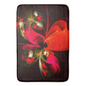 Red Green Floral Modern Abstrakt Art Pattern #02 Badematte (Vorderseite Vertikal)