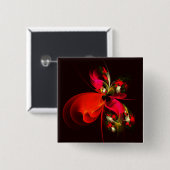 Red Green Floral Modern Abstrakt Art Pattern #02 Button (Vorne & Hinten)