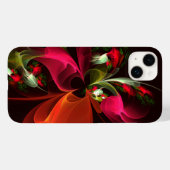 Red Green Floral Modern Abstrakt Art Pattern #02 Case-Mate iPhone Hülle (Rückseite (Horizontal))