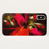 Red Green Floral Modern Abstrakt Art Pattern #02 Case-Mate iPhone Hülle (Rückseite (Horizontal))