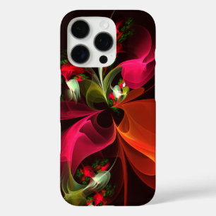 Red Green Floral Modern Abstrakt Art Pattern #02 iPhone 16 Pro Hülle