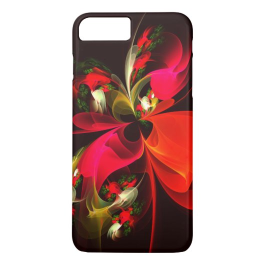 Red Green Floral Modern Abstrakt Art Pattern #02 Case-Mate iPhone Hülle (Rückseite)