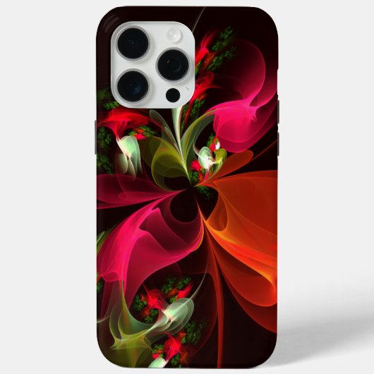 Red Green Floral Modern Abstrakt Art Pattern #02 Case-Mate iPhone Hülle (Rückseite)