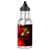 Red Green Floral Modern Abstrakt Art Pattern #02 Edelstahlflasche (Rechts)