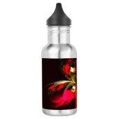 Red Green Floral Modern Abstrakt Art Pattern #02 Edelstahlflasche (Links)