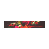 Red Green Floral Modern Abstrakt Art Pattern #02 Einladungsbanderole (Flach)