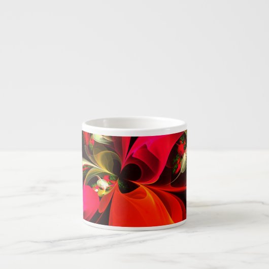 Red Green Floral Modern Abstrakt Art Pattern #02 Espressotasse (Vorderseite)
