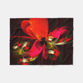 Red Green Floral Modern Abstrakt Art Pattern #02 Fleecedecke (Vorderseite (Horizontal))