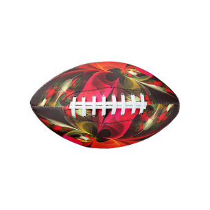 Red Green Floral Modern Abstrakt Art Pattern #02 Football