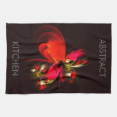 Red Green Floral Modern Abstrakt Art Pattern #02 Geschirrtuch (Horizontal)