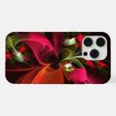 Red Green Floral Modern Abstrakt Art Pattern #02 iPhone Hülle (Rückseite (Horizontal))