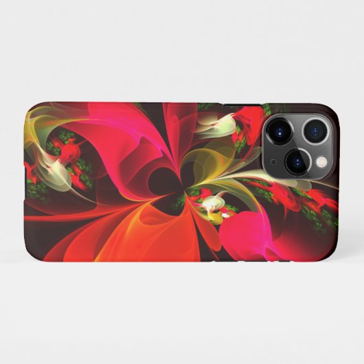 Red Green Floral Modern Abstrakt Art Pattern #02 iPhone Hülle (Rückseite (Horizontal))
