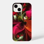 Red Green Floral Modern Abstrakt Art Pattern #02 iPhone Hülle (Rückseite)