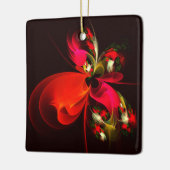 Red Green Floral Modern Abstrakt Art Pattern #02 Keramikornament (Links)
