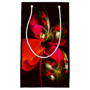 Red Green Floral Modern Abstrakt Art Pattern #02 Kleine Geschenktüte