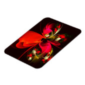 Red Green Floral Modern Abstrakt Art Pattern #02 Magnet (Linke Seite)