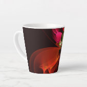 Red Green Floral Modern Abstrakt Art Pattern #02 Milchtasse (Linke Ecke)