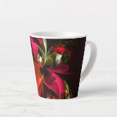 Red Green Floral Modern Abstrakt Art Pattern #02 Milchtasse (Rechte Ecke)